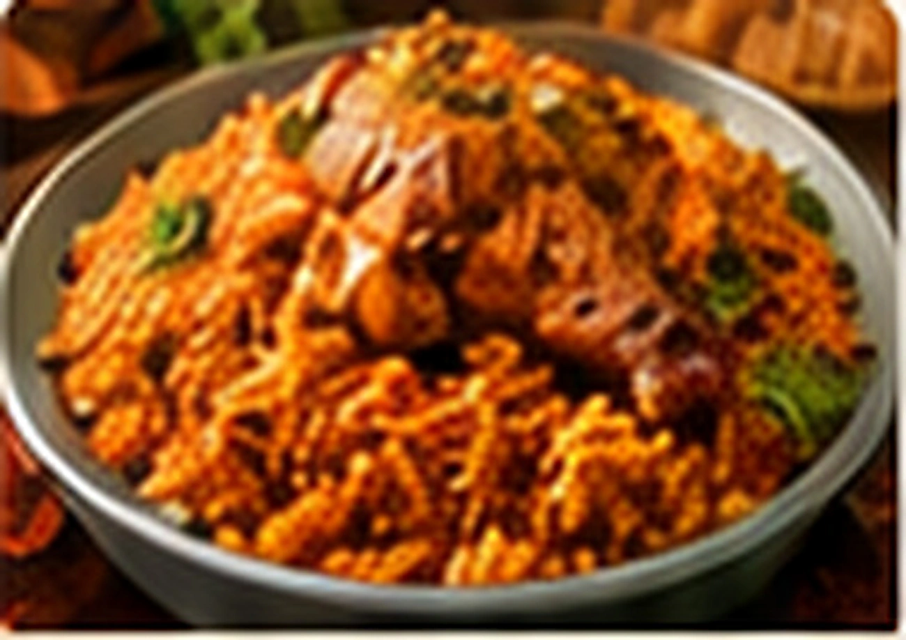 African rice meal with chicken